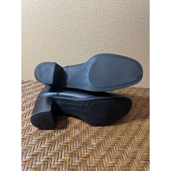 Vintage LA Canadienne Leather Lace-Up Ankle Boots With Block Heel Black Size 9.5 - Picture 5 of 11